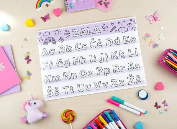 piši briši abeceda podloga za učenje pisanja črk, za šolske otroke in predšolske otroke