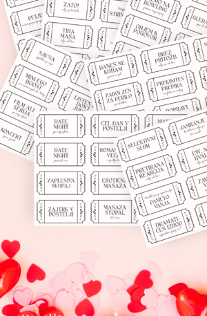 darilo za valentinovo, valentinovo darilo, 54 ljubezenskih kuponov, ideje za pare, aktivnoti za pare, poročno darilo