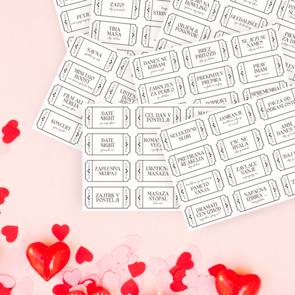darilo za valentinovo, valentinovo darilo, 54 ljubezenskih kuponov, ideje za pare, aktivnoti za pare, poročno darilo